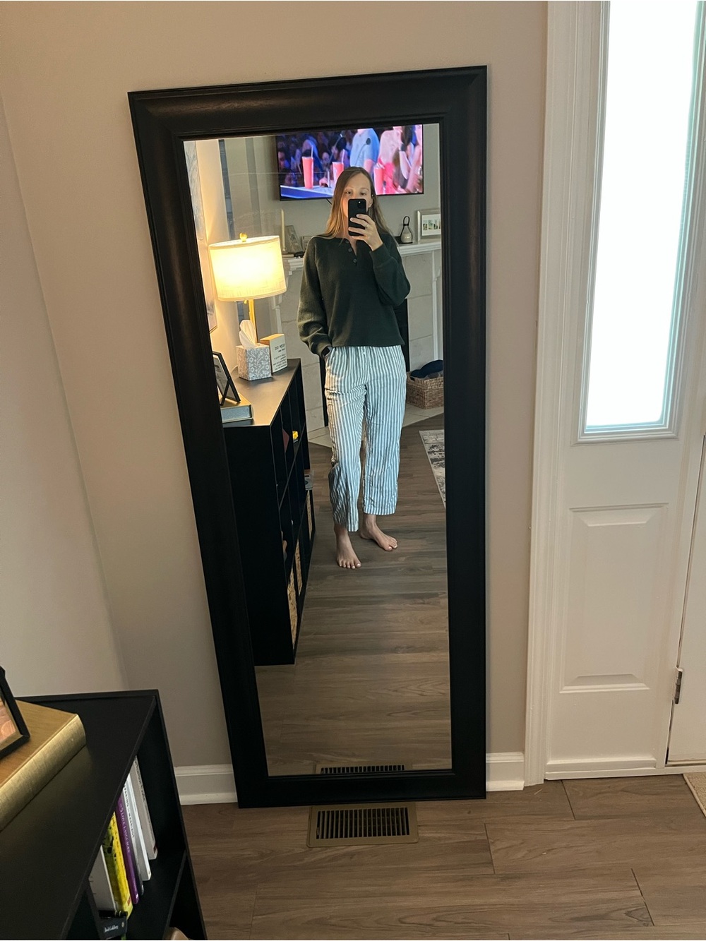 GAP White and Green Striped Pajama Pants/Summer Loungewear